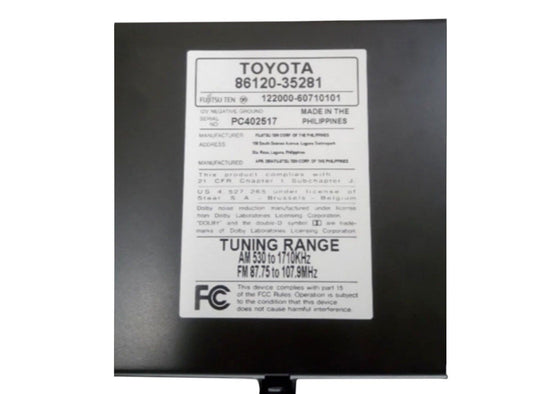 2003-2005 Toyota 4-Runner Radio AM / FM / CD / Cassette Player 86120-35281 OEM