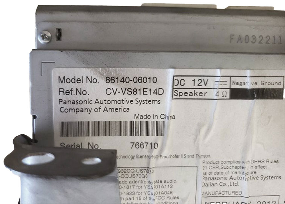 2012-2013 Toyota Camry Radio Display Receiver AM FM CD 57012 OEM 86140-06010