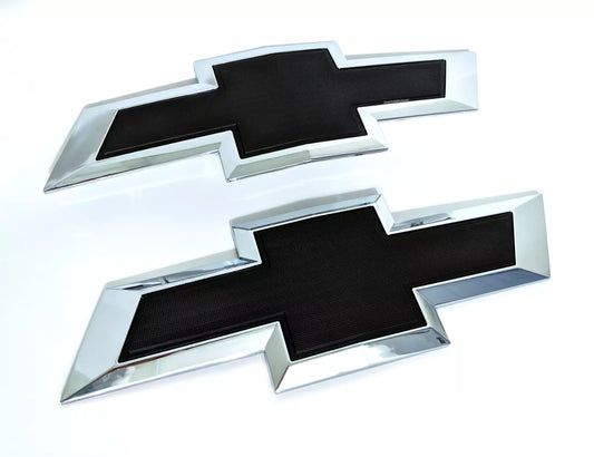 BlackFront_RearTailgateBowtieEmblemSetforChevySilverado15002500HD3500HD - Elite Auto Spare