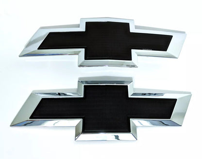 BlackFront_RearTailgateBowtieEmblemSetforChevySilverado15002500HD3500HD_2 - Elite Auto Spare